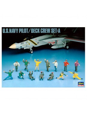 Ensemble de figurines pilotes et équipage pont U.S. Navy Hasegawa