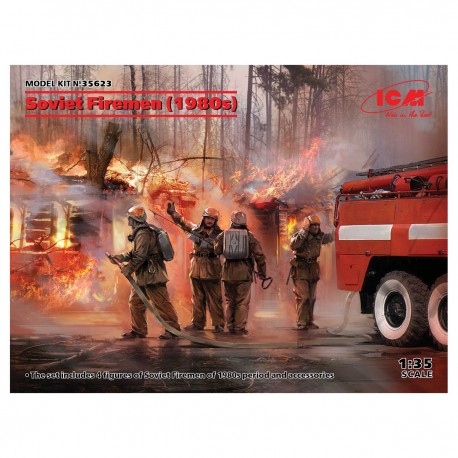 Conjunto de bombeiros soviéticos 1980s, escala 1:35