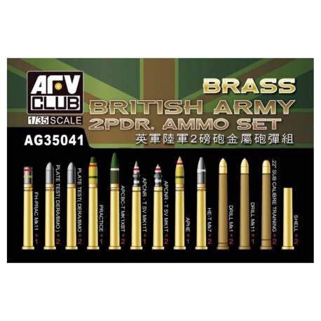Set de munitions en laiton 2-pdr à l'échelle 1/35 par AFV Club