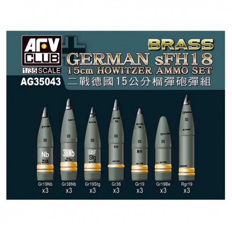 Set de munitions obus allemand sFH18 15cm 1/35 AFV Club