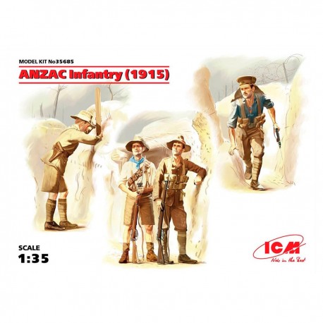 Figurines d'Infanterie ANZAC 1915 à l'échelle 1:35