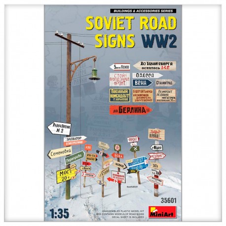 Kit de modelos de sinais de trânsito soviéticos WW2 1/35