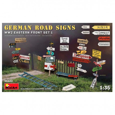 Kit sinais de trânsito alemães WW2 1/35 MiniArt