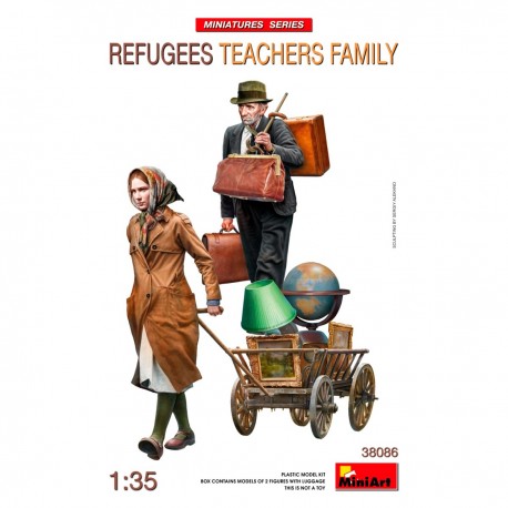 Figurines de réfugiés et famille d'enseignants 1/35 MiniArt