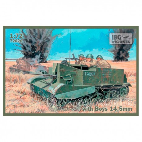 Maquette à l'échelle de Universal Carrier avec fusil Boys 1/72