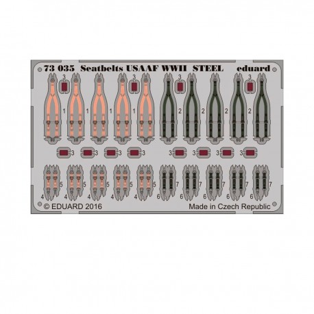 Kit de ceintures de sécurité USAF WWII 1/72 par Eduard
