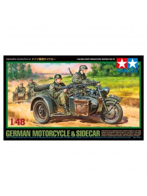 Motocicleta alemã com sidecar escala 1/48 da Tamiya