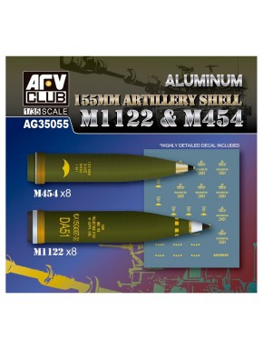 Obus d'artillerie en aluminium 155mm M1122 et M454 échelle 1/35