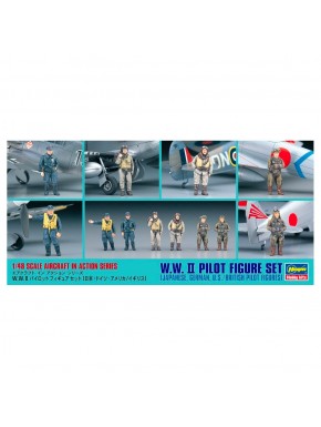 Conjunto de figuras pilotos WWII escala 1/48 da Hasegawa