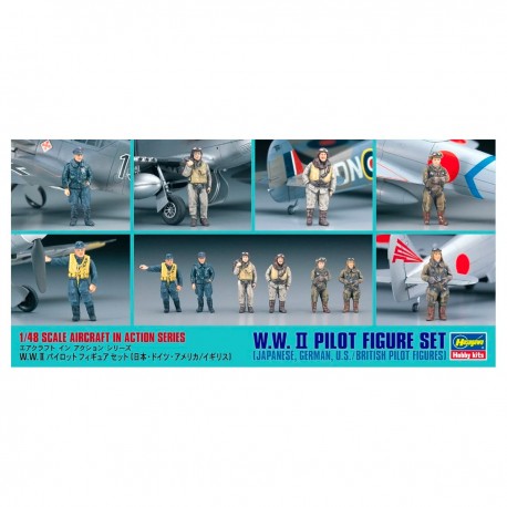 Ensemble de figurines pilotes WWII échelle 1/48 de Hasegawa