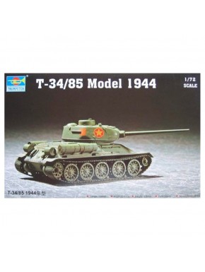 Maquete tanque T-34/85 Modelo 1944 em escala 1/72 da Trumpeter