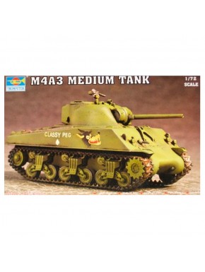 Miniatura de tanque M4A3 Trumpeter 1/72 verde oliva