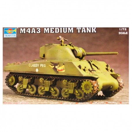 Miniatura de tanque M4A3 Trumpeter 1/72 verde oliva