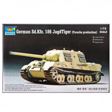 Modelo a escala 1/72 Tanque Jagdtiger Sd.kfz.186 Trumpeter