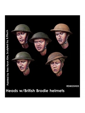 Ensemble de têtes avec casques British Brodie Rado Miniatures