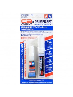 Set de ciment CA et apprêt Tamiya pour plastiques difficiles