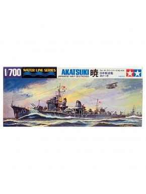 Modelo de destroyer Akatsuki em escala 1/700 pintado e montado