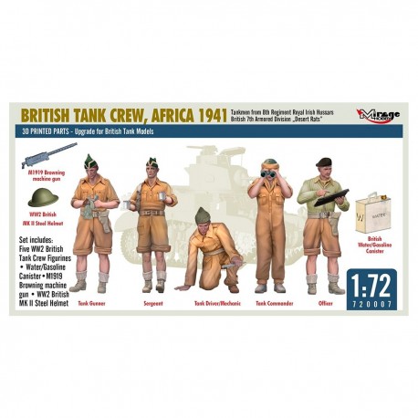 Set de figuras de tripulación de tanques británicos en África 1941 a escala 1/72