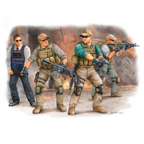 Maqueta Trumpeter 1/35 PMC en Iraq para protección VIP