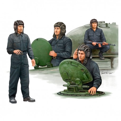 Figuras escala 1/35 tripulación tanque soviético Trumpeter
