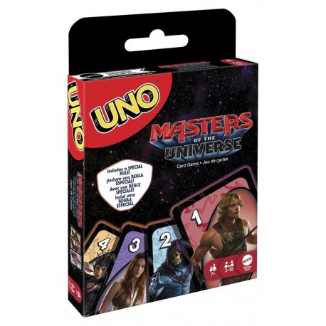 Boîte et cartes du jeu UNO Masters of the Universe
