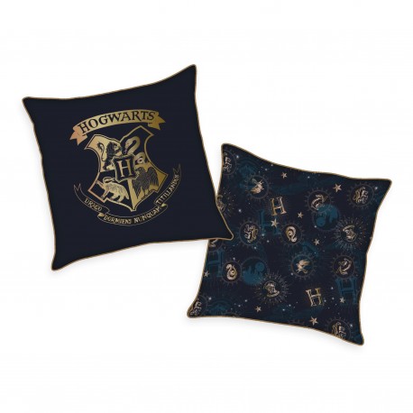 Coussin Harry Potter avec blason de Poudlard
