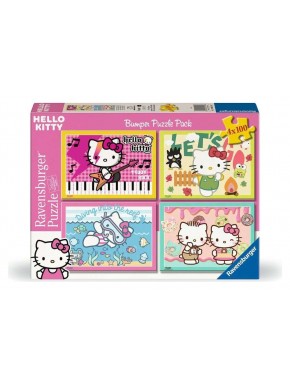 Ensemble de 4 puzzles Hello Kitty, 100 pièces chacun
