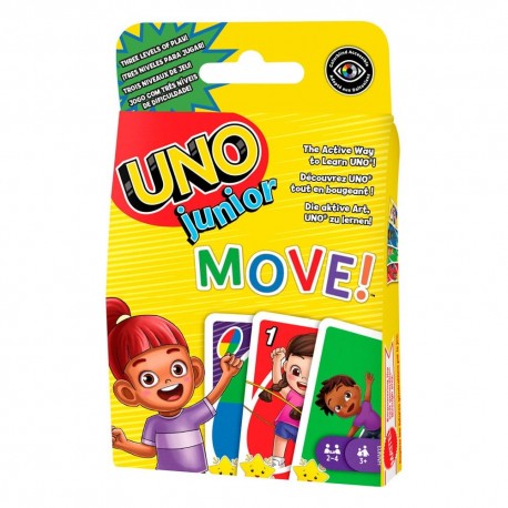 Boîte et cartes du jeu UNO Junior Move