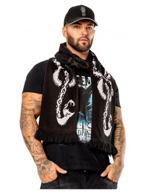Écharpe noire Harry Potter avec motif de serpent