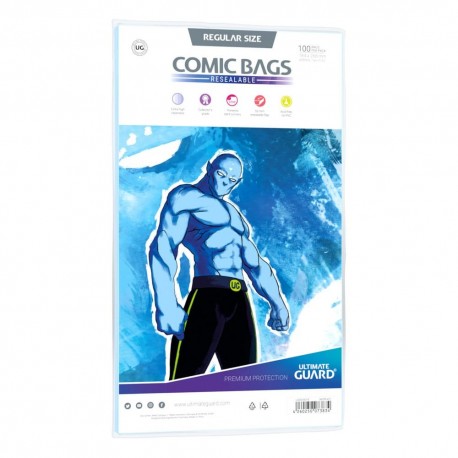 Pochette Ultimate Guard refermable pour bandes dessinées taille régulière