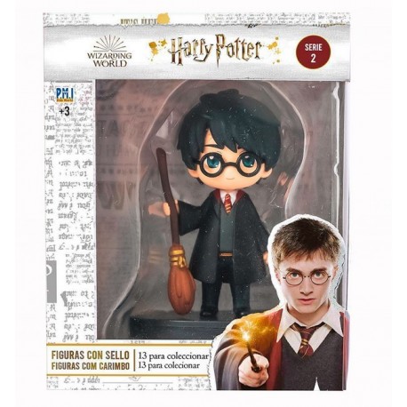 Figurine de Harry Potter avec tampon et balai