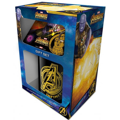 Confezione Regalo Thanos Avengers Infinity War Coppa + Portachiavi + Sottobicchieri