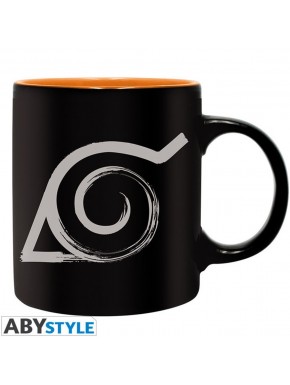 Mug noir Naruto avec symbole Konoha