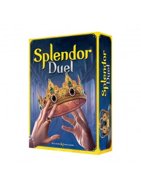 Boîte et composants du jeu de société Splendor Duel