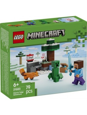Boîte du set LEGO Minecraft L'Aventure de Steve dans la Taïga