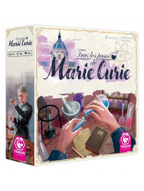 Caixa do Jogo de Tabuleiro Nos Passos de Marie Curie