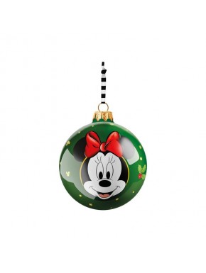 boule de Noël verte Minnie Mouse 8 cm