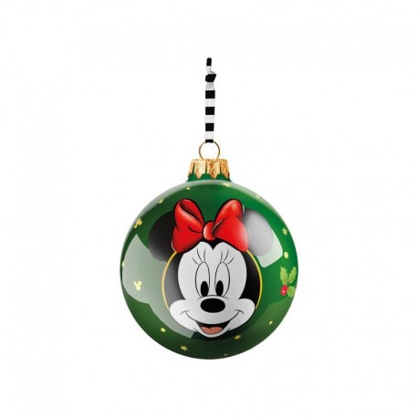boule de Noël verte Minnie Mouse 8 cm