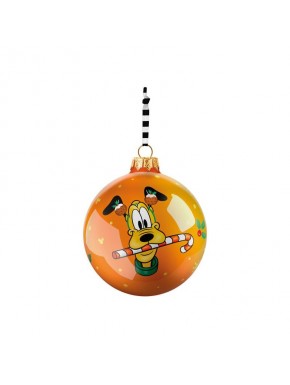 Boule de Noël Pluto Disney orange 8 cm