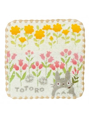 Mini Serviette Mon voisin Totoro avec des fleurs jaunes et roses