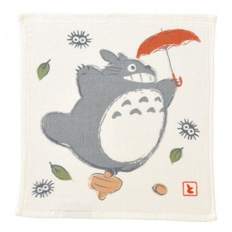 Mini serviette Mon Voisin Totoro avec parapluie rouge.