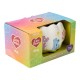 Mug en céramique Bisounours avec anse arc-en-ciel, capacité de 450 ml