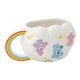 Mug en céramique Bisounours avec anse arc-en-ciel, capacité de 450 ml