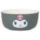 Bol en céramique Sanrio Kuromi gris avec design.
