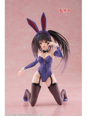 Figurine de Kurumi Tokisaki avec oreilles de lapin en tenue violette