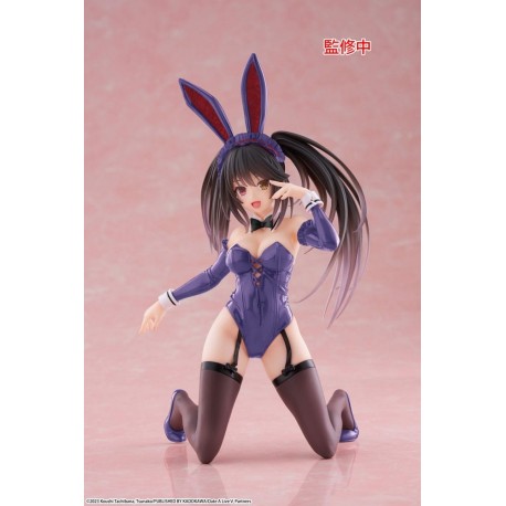 Figurine de Kurumi Tokisaki avec oreilles de lapin en tenue violette