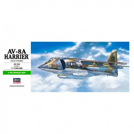 Kit de modelo em escala Av-8A Harrier da Hasegawa