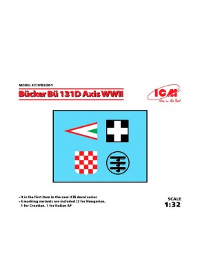 Décalcomanies Bücker Bü 131D Axis WWII Échelle 1:32
