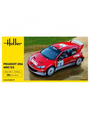 Maquette à l'échelle 1/43 de la Peugeot 206 WRC'03 par Heller
