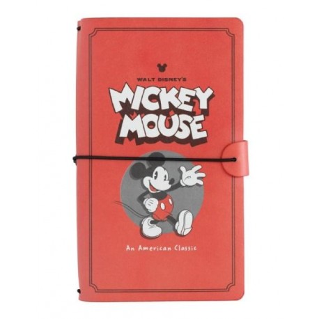Caderno de viagem Disney Mickey Classic com capa vermelha